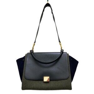 Celine Trapeze Bag Olive Green Green Black